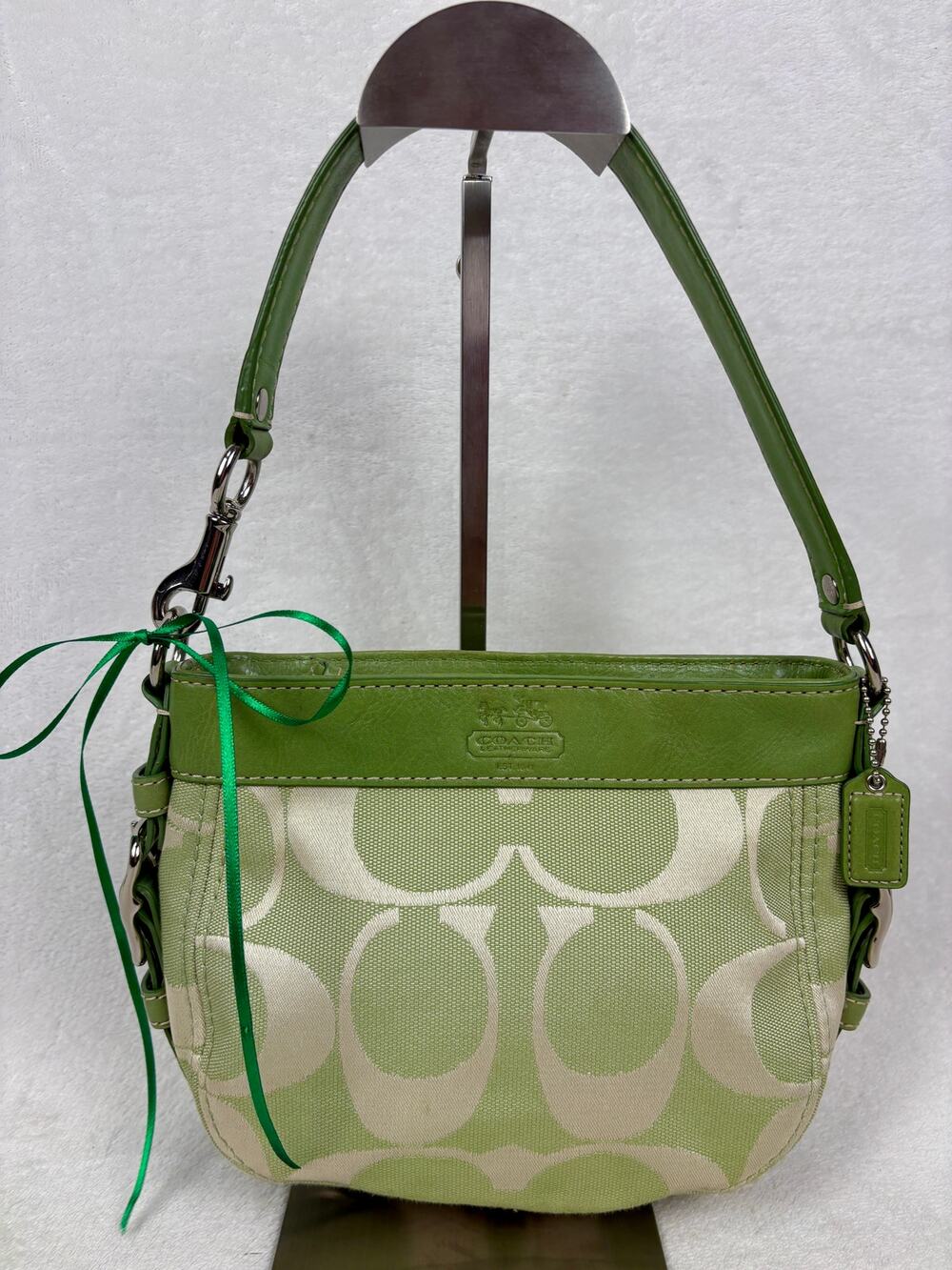 Coach Y2K Mini Zoe Signature Jacquard Hobo in Lime/Matcha Green Colorway